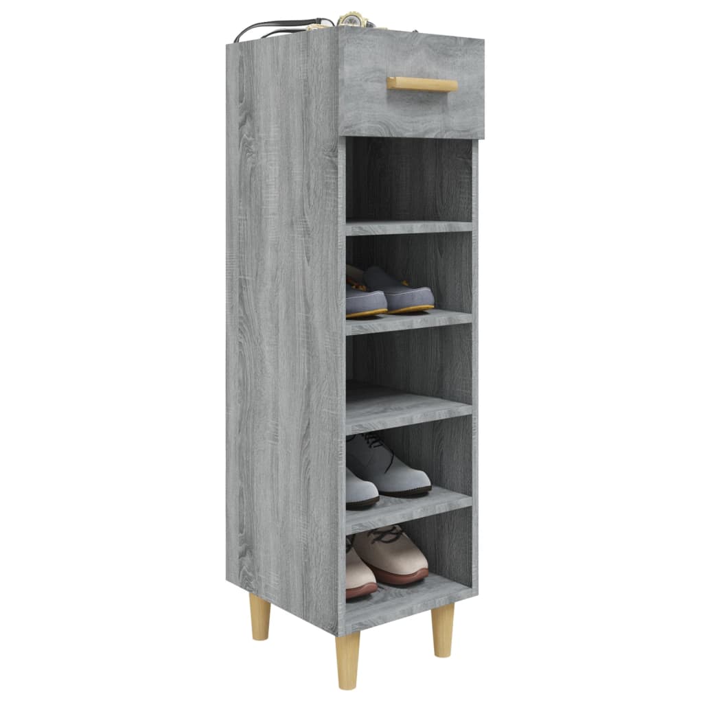 Skohylle grå sonoma 30x35x105 cm konstruert tre