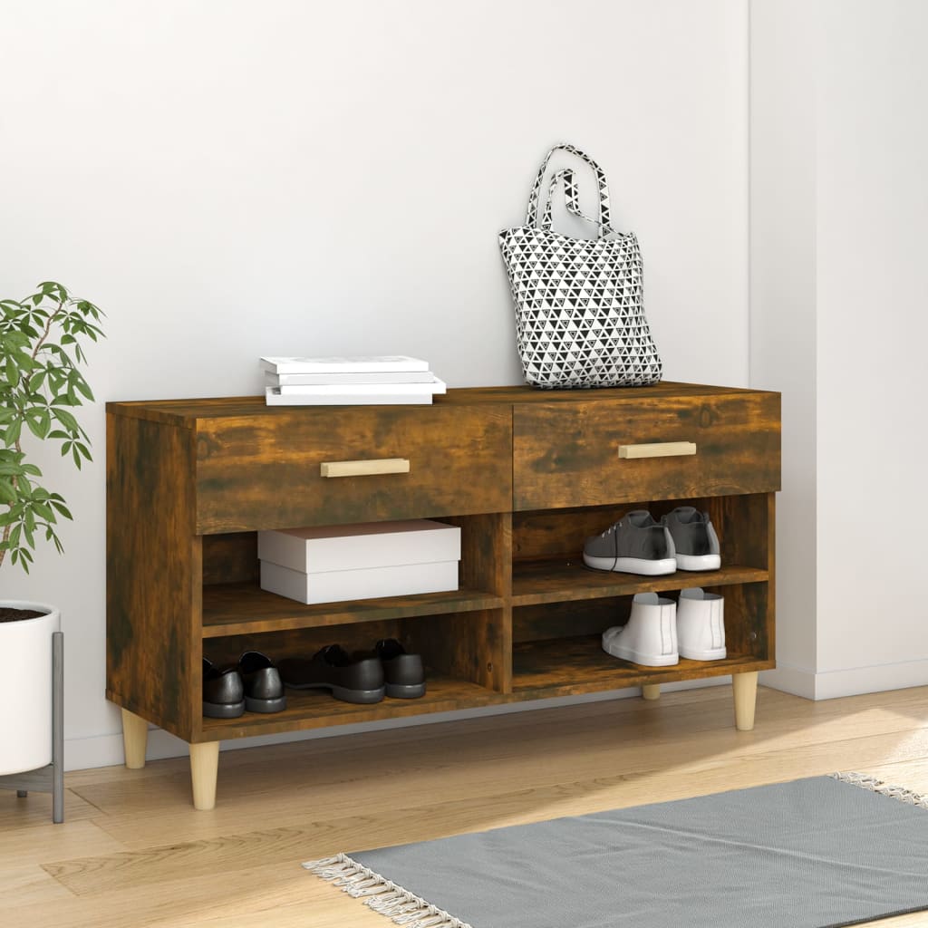 Skoskap røkt eik 102x35x55 cm konstruert tre