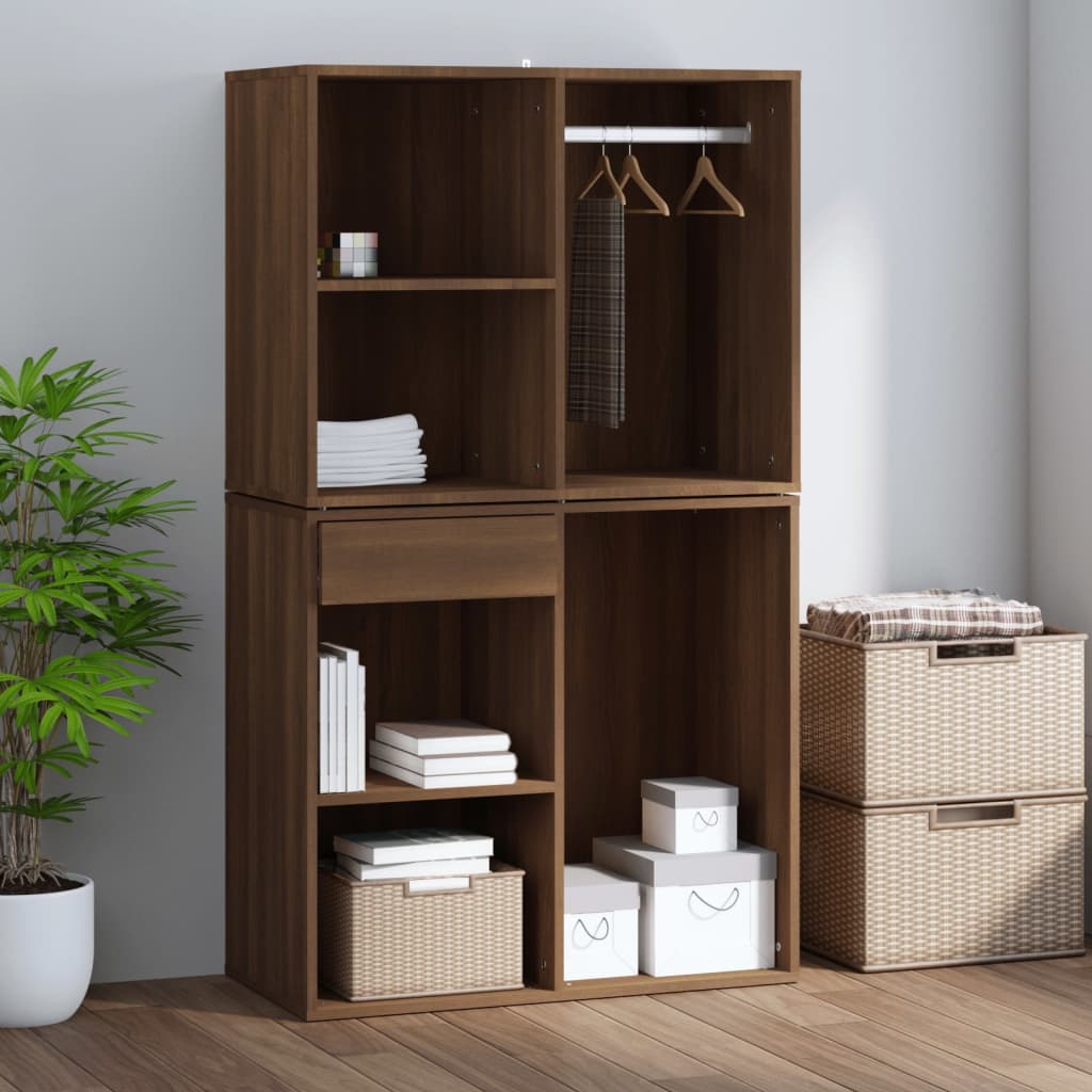 Sminkeskap brun eik 80x40x65 cm konstruert tre