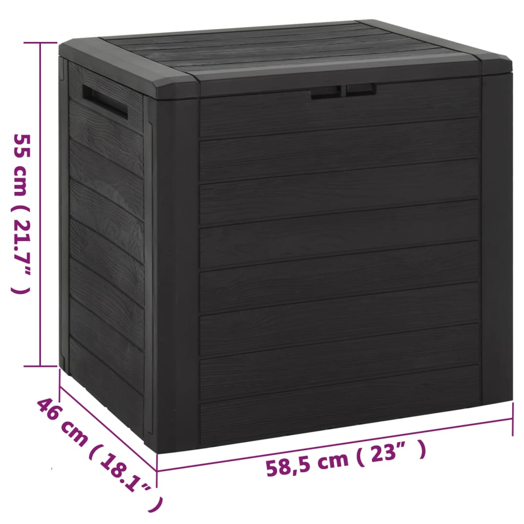 Putekasse for hage brun 58,5x46x55 cm polypropylen