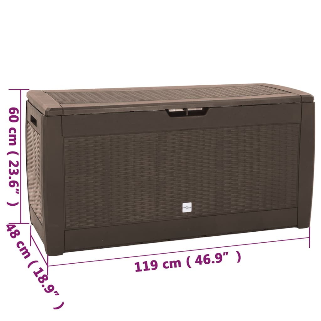 Putekasse for hage brun 119x48x60 cm
