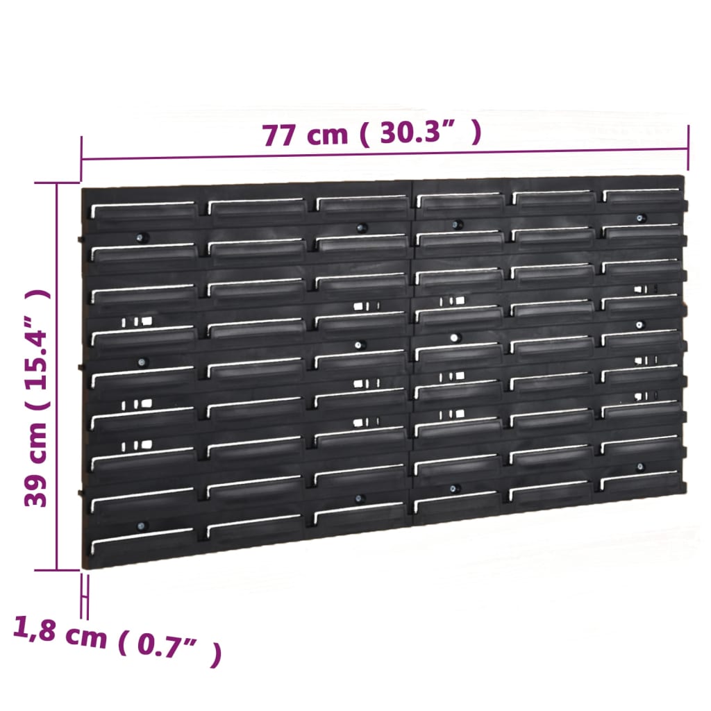 Verkstedhyllesett 26 stk rød og svart 77x39 cm polypropylen