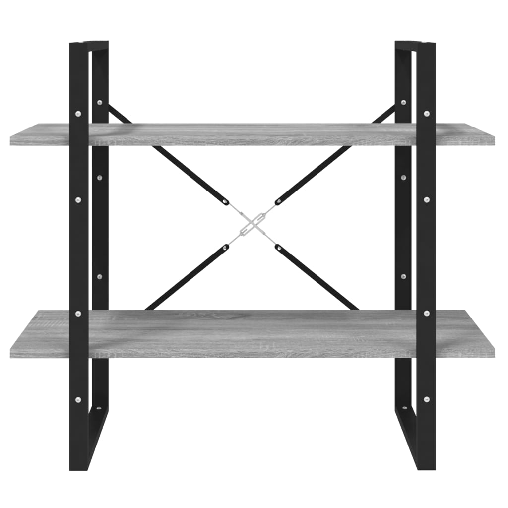 Bokhylle 5 etasjer grå sonoma 80x30x175 cm konstruert tre