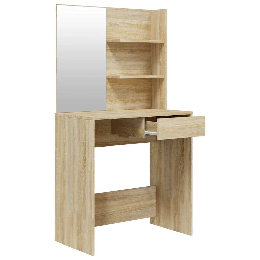 Sminkebordsett sonoma eik 74,5x40x141 cm