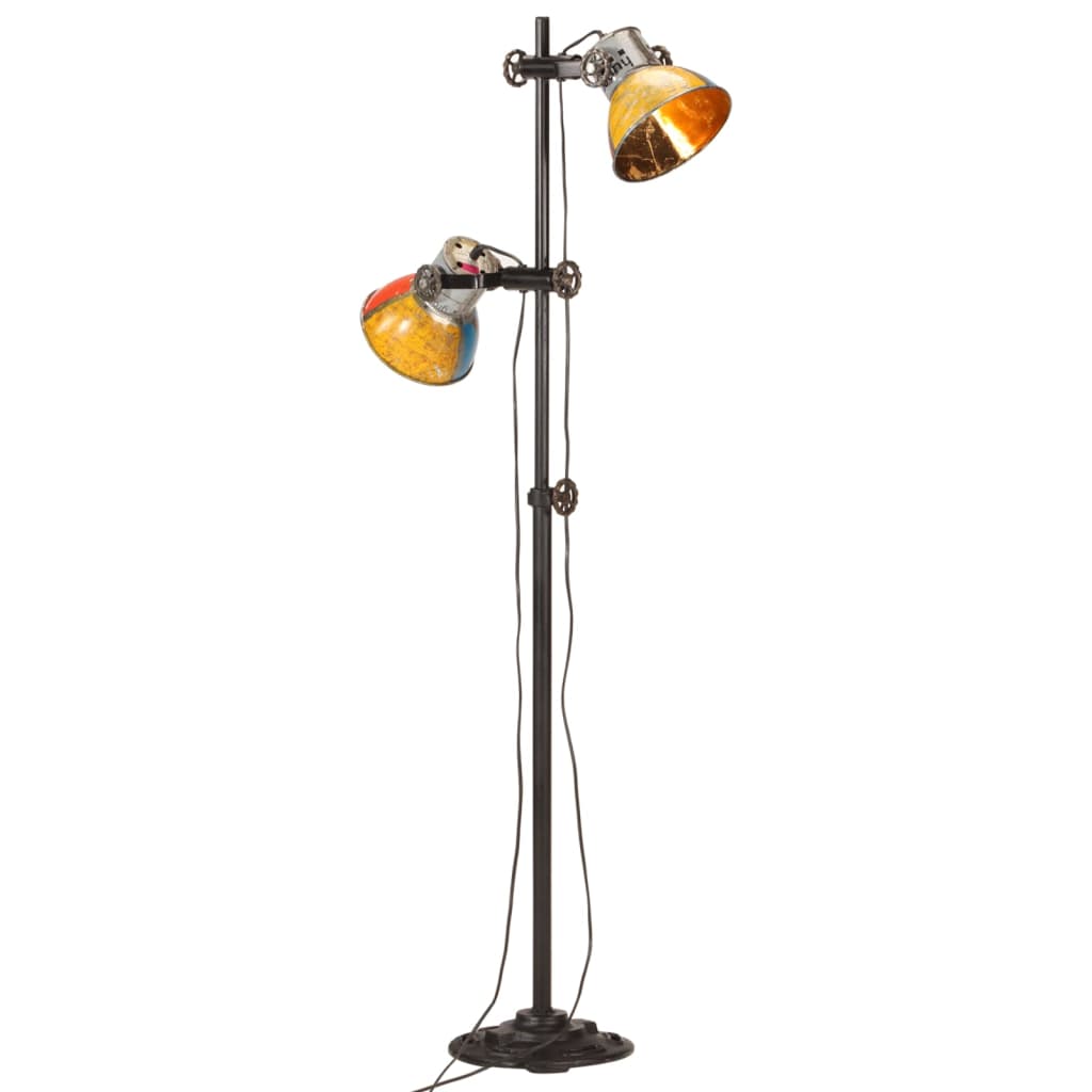 Gulvlampe med 2 lampeskjermer flerfarget E27