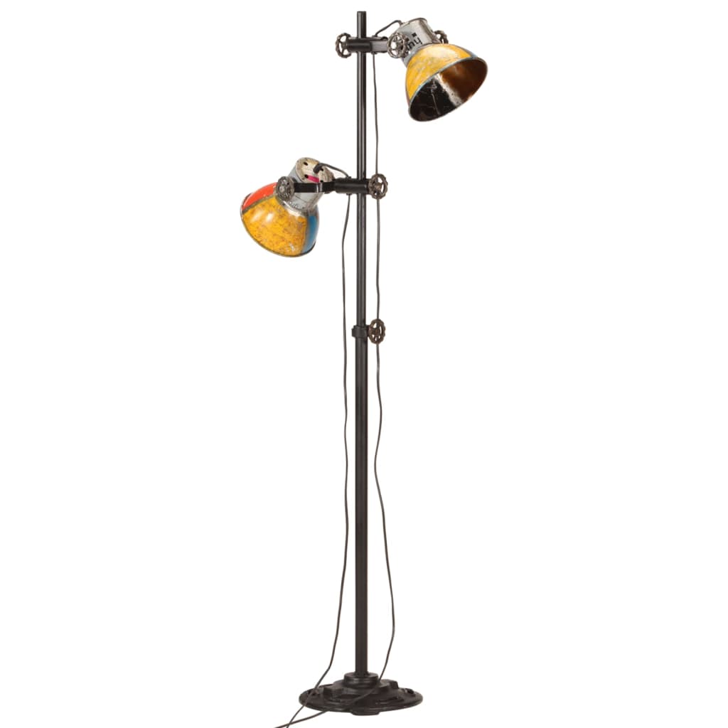Gulvlampe med 2 lampeskjermer flerfarget E27