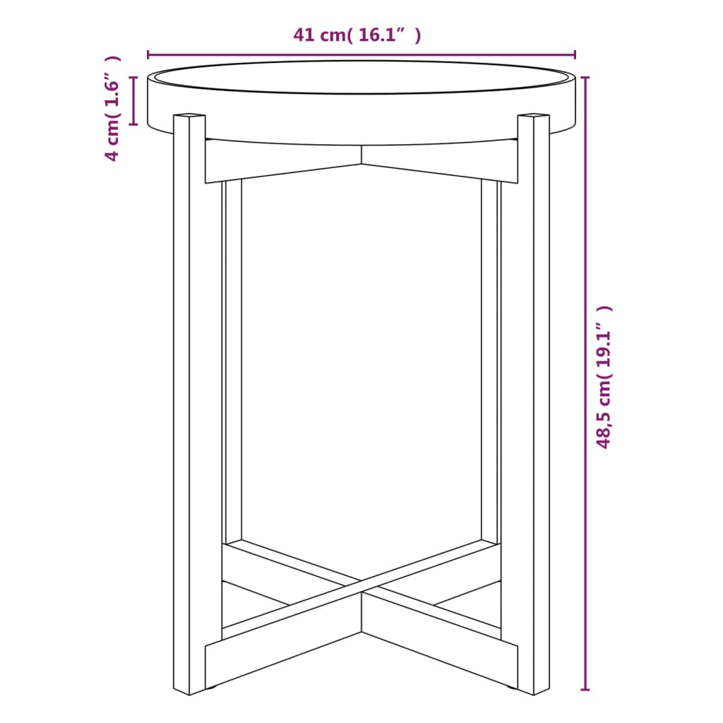 Sidebord grå 53x53x43,5 cm konstruert tre og heltre furu