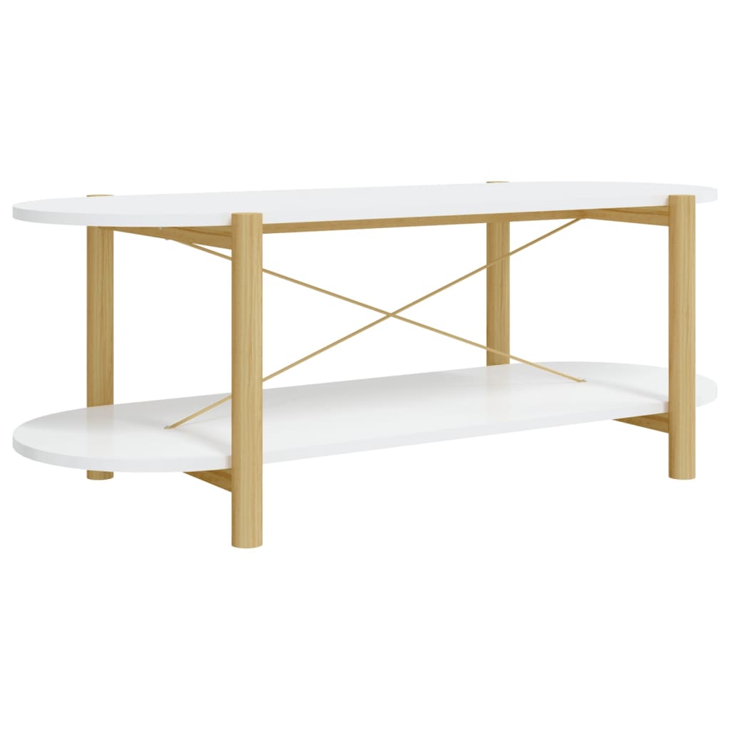 Salongbord hvit 110x48x40 cm konstruert tre