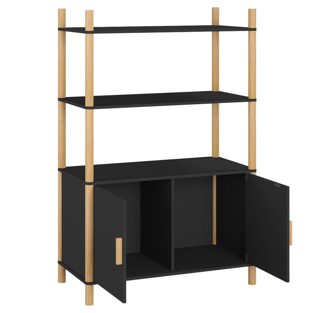 Highboard svart 80x40x121 cm konstruert tre