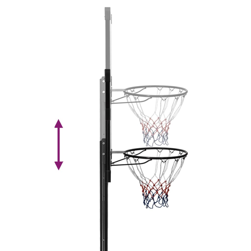 Basketballplate gjennomsiktig 256-361 cm polykarbonat