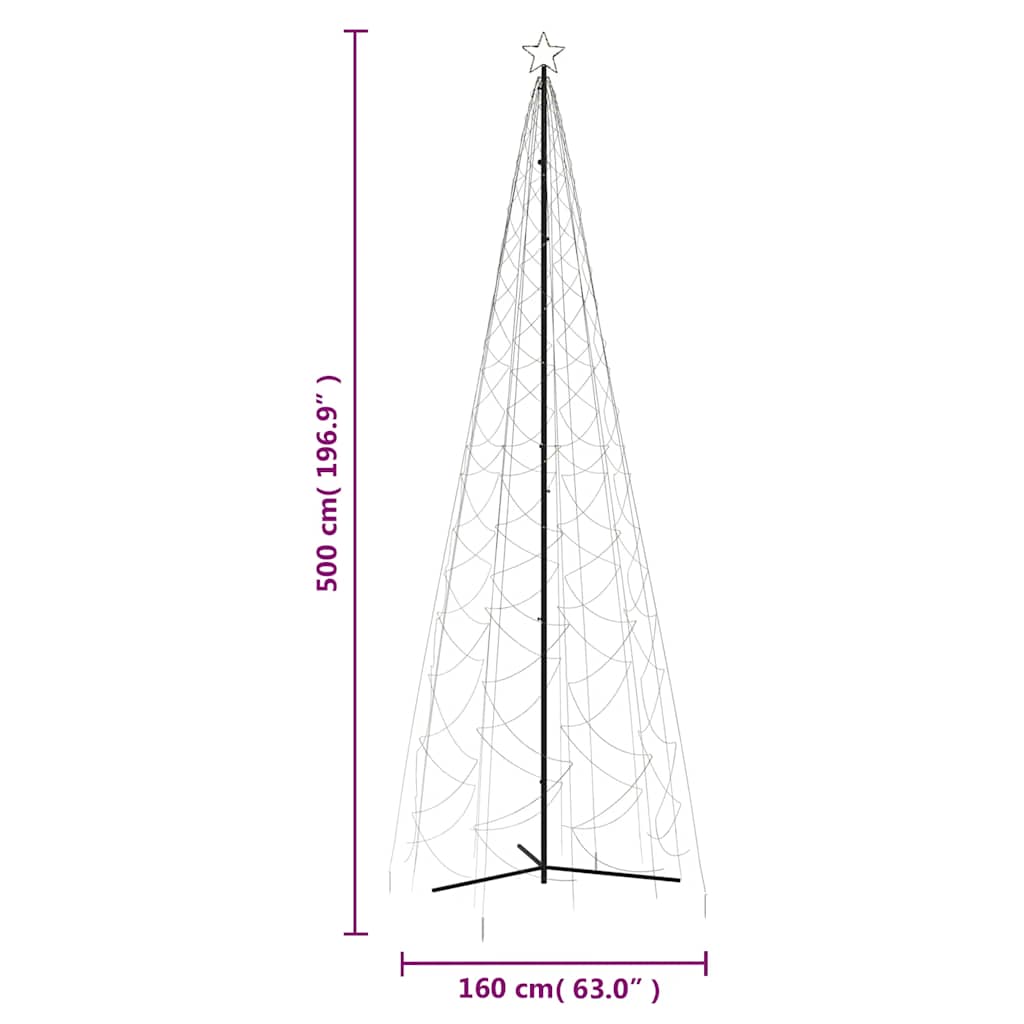 Julekongletre varm hvit 1400 LED-lys 160x500 cm