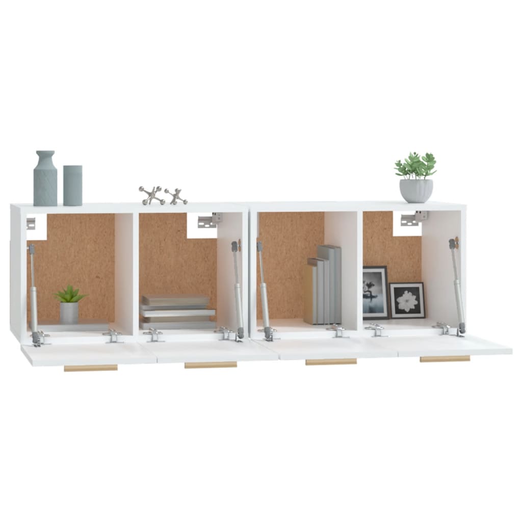 Veggskap 2 stk hvit 60x36,5x35 cm konstruert tre