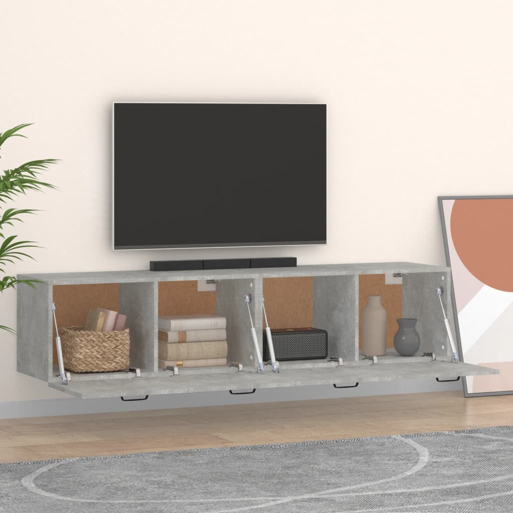 Veggskap 2 stk betonggrå 60x36,5x35 cm konstruert tre