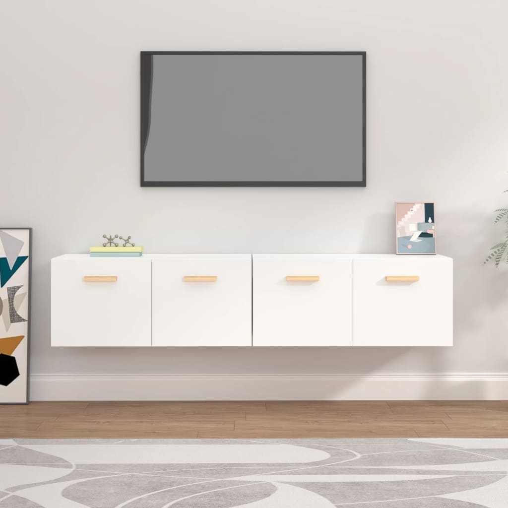 Veggskap 2 stk hvit 80x35x36,5 cm konstruert tre