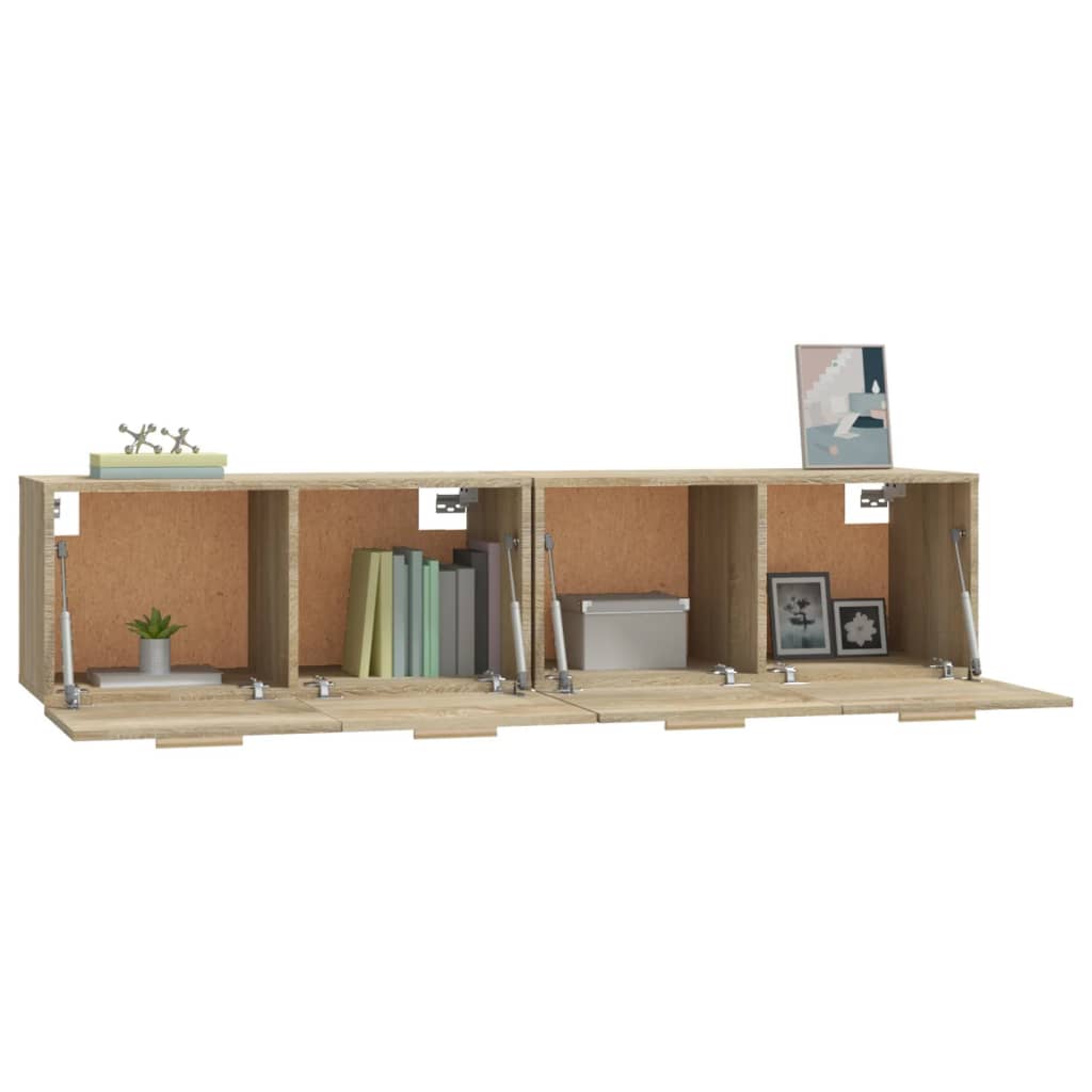 Veggskap 2 stk sonoma eik 80x35x36,5 cm konstruert tre