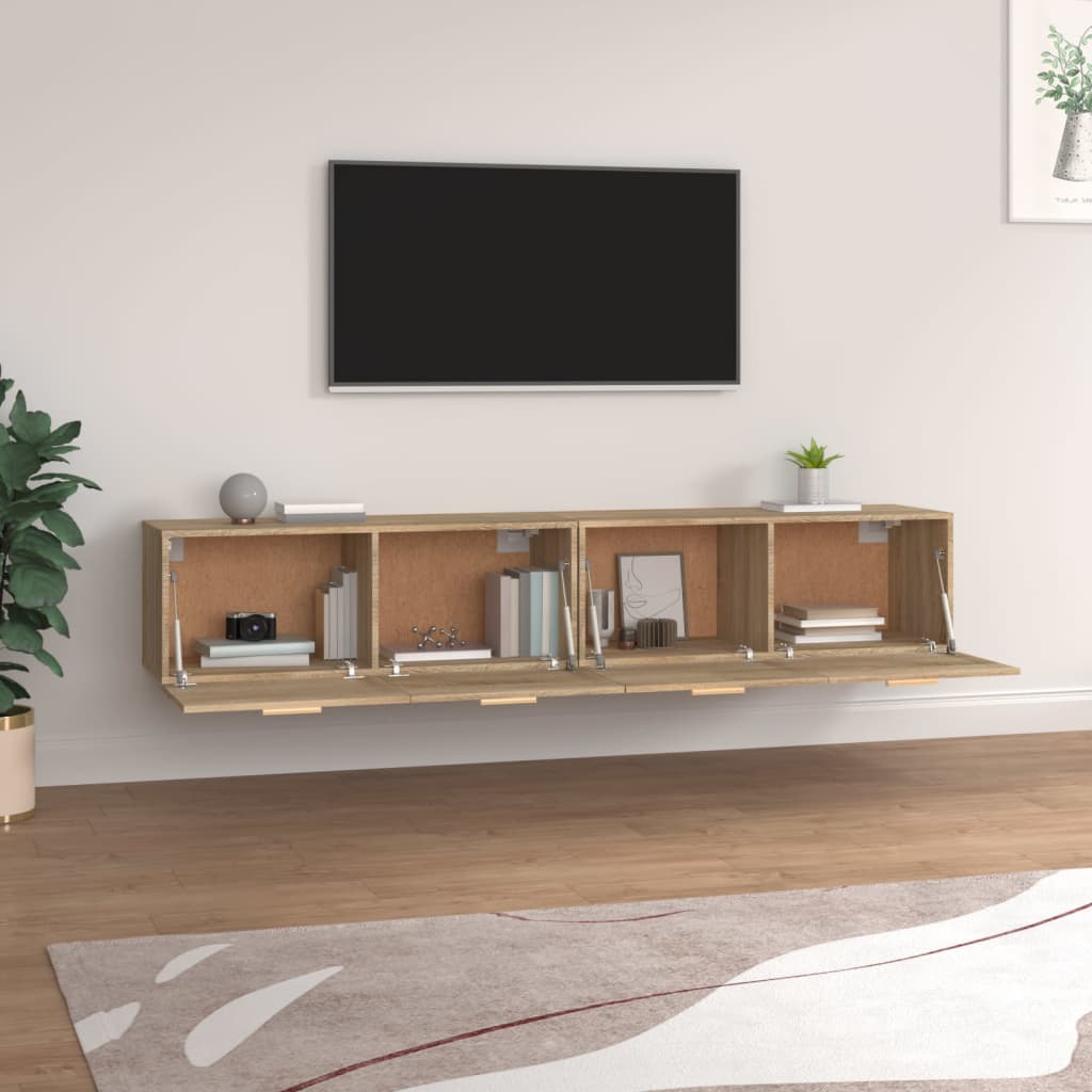 Veggskap 2 stk sonoma eik 100x36,5x35 cm konstruert tre
