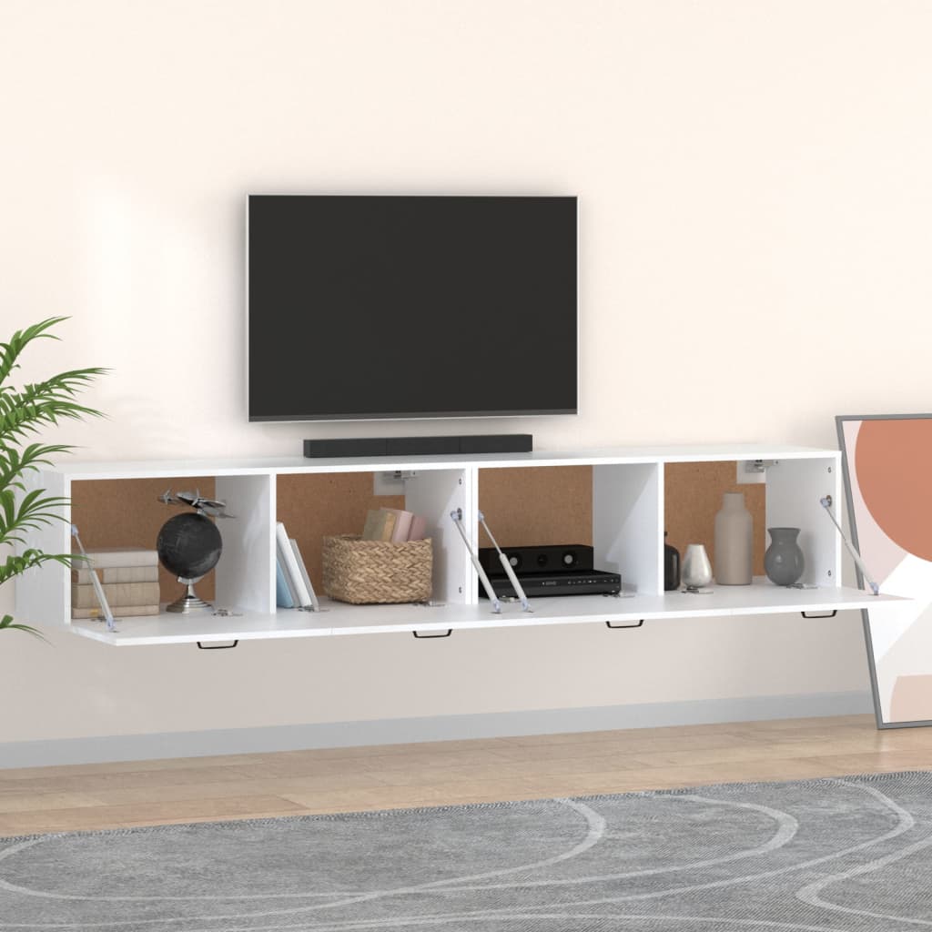 Veggskap 2 stk hvit 100x36,5x35 cm konstruert tre vidaXL