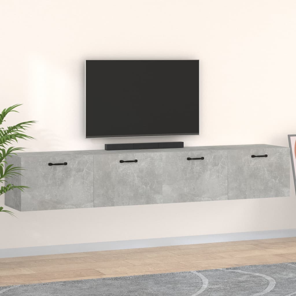 Veggskap 2 stk betonggrå 100x36,5x35 cm konstruert tre vidaXL
