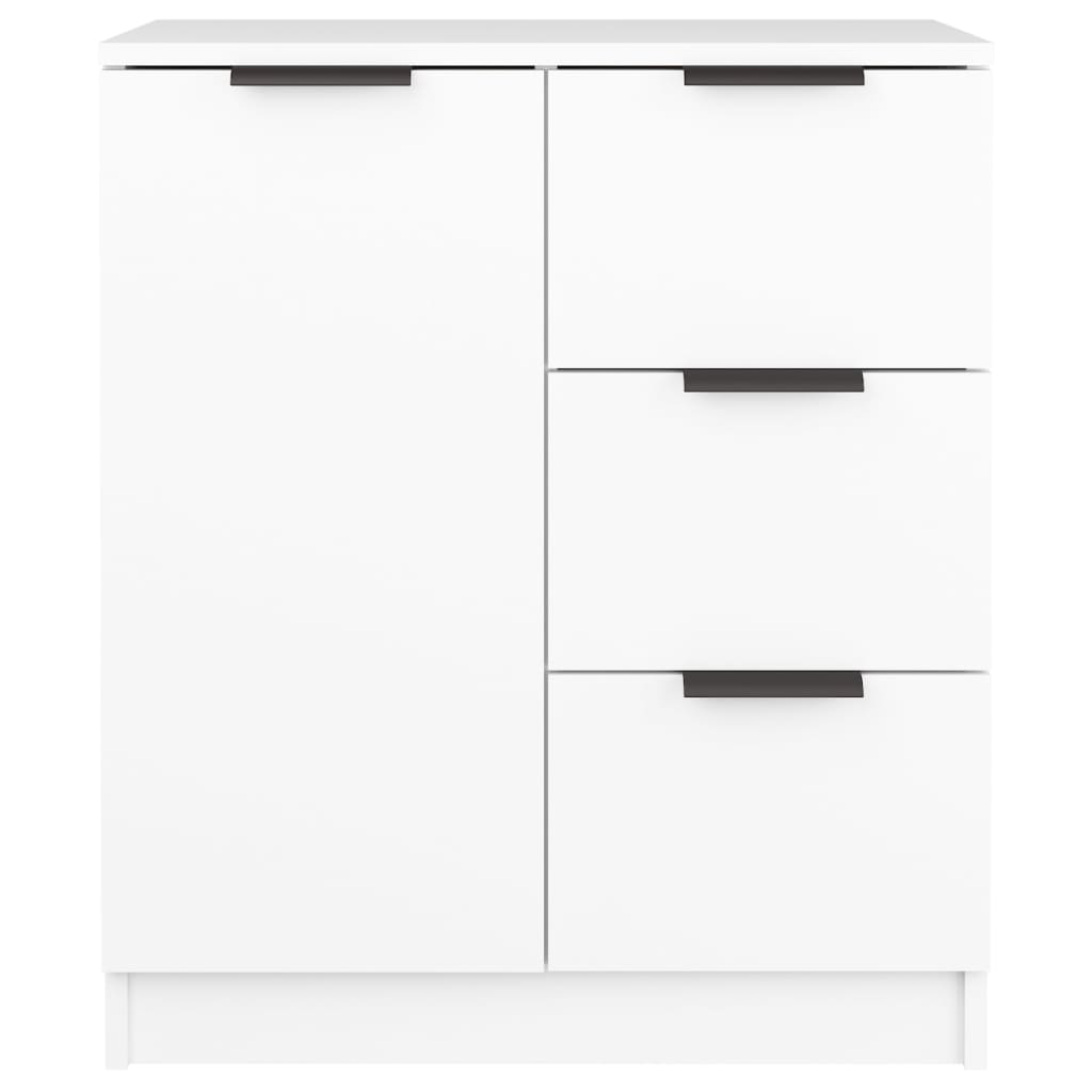 Skjenker 2 stk hvit 60x30x70 cm konstruert tre