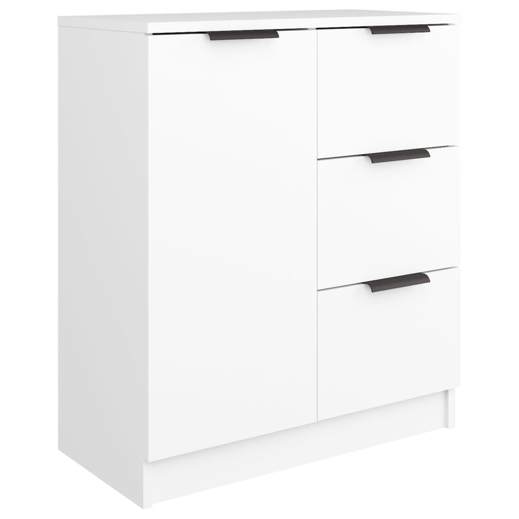 Skjenker 2 stk hvit 60x30x70 cm konstruert tre