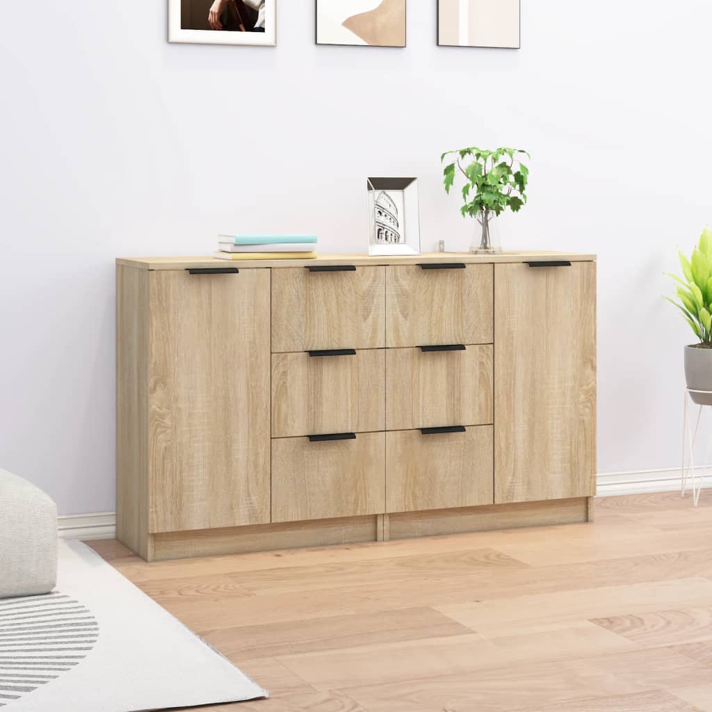 Skjenker 2 stk sonoma eik 60x30x70 cm konstruert tre
