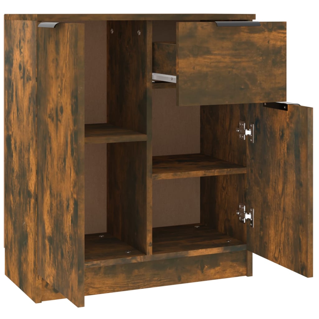 Skjenker 2 stk røkt eik 60x30x70 cm konstruert tre