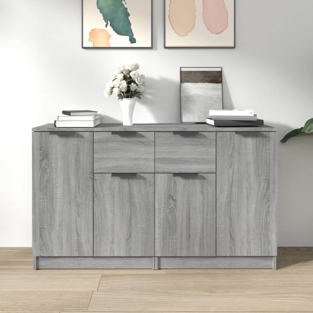 Skjenker 2 stk grå sonoma 60x30x70 cm konstruert tre