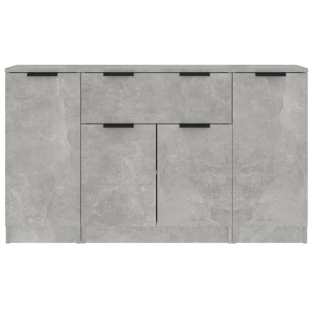 Skjenker 3 stk betonggrå konstruert tre