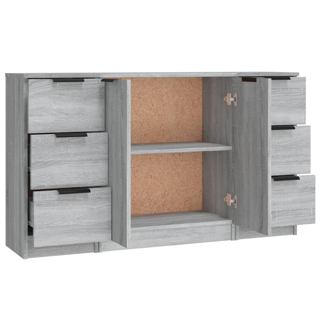 Skjenker 3 stk grå sonoma konstruert tre