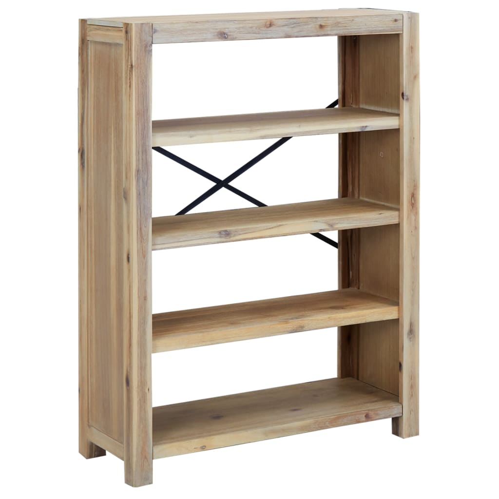 Bokhylle 4 etasjer 80x30x110 cm heltre akasie
