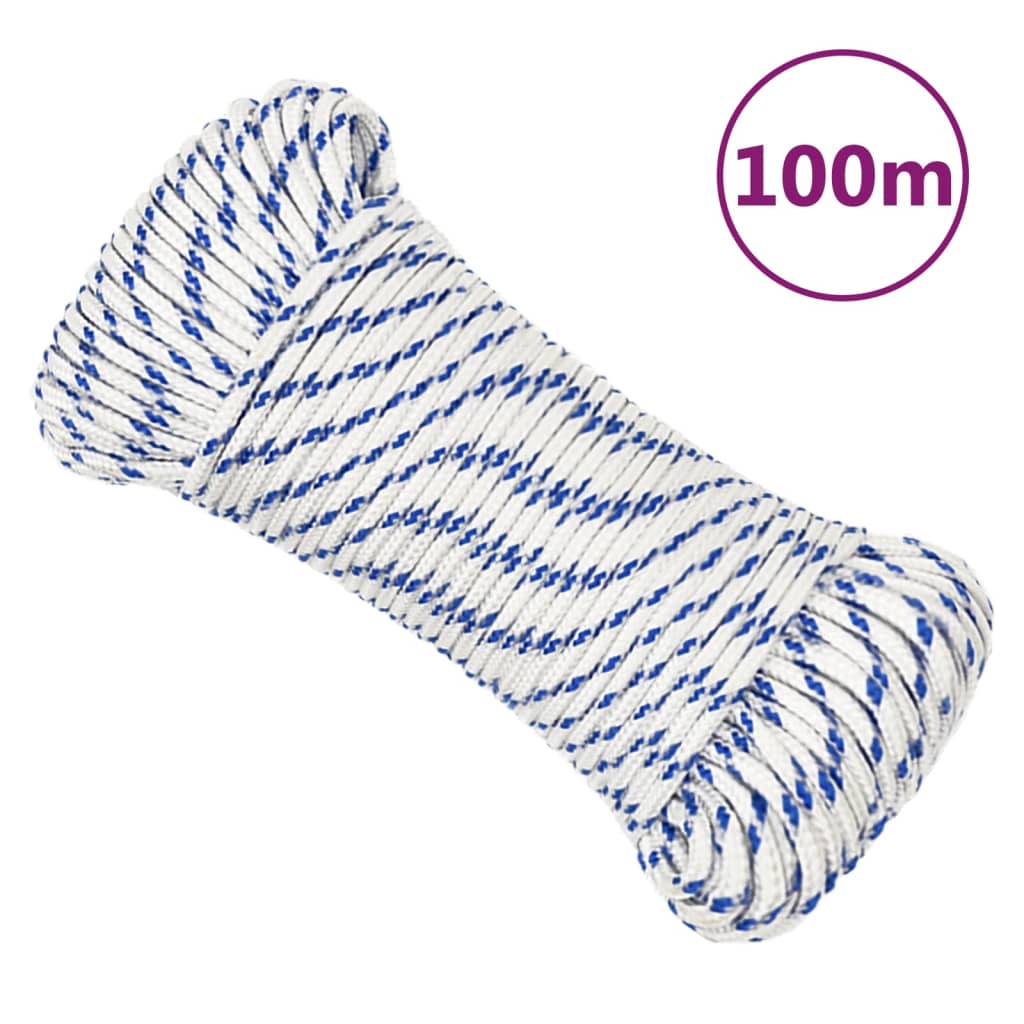 Båttau hvit 4 mm 100 m polypropylen