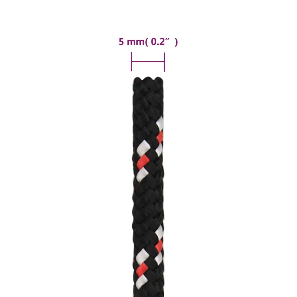 Båttau svart 5 mm 25 m polypropylen
