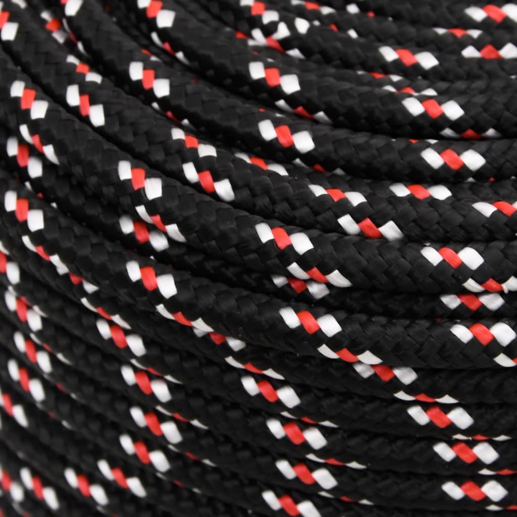 Båttau svart 8 mm 250 m polypropylen