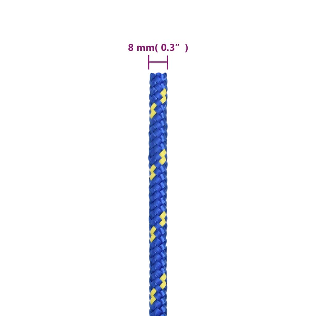 Båttau blå 8 mm 250 m polypropylen
