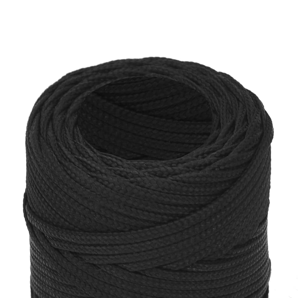 Båttau helsvart 2 mm 25 m polypropylen