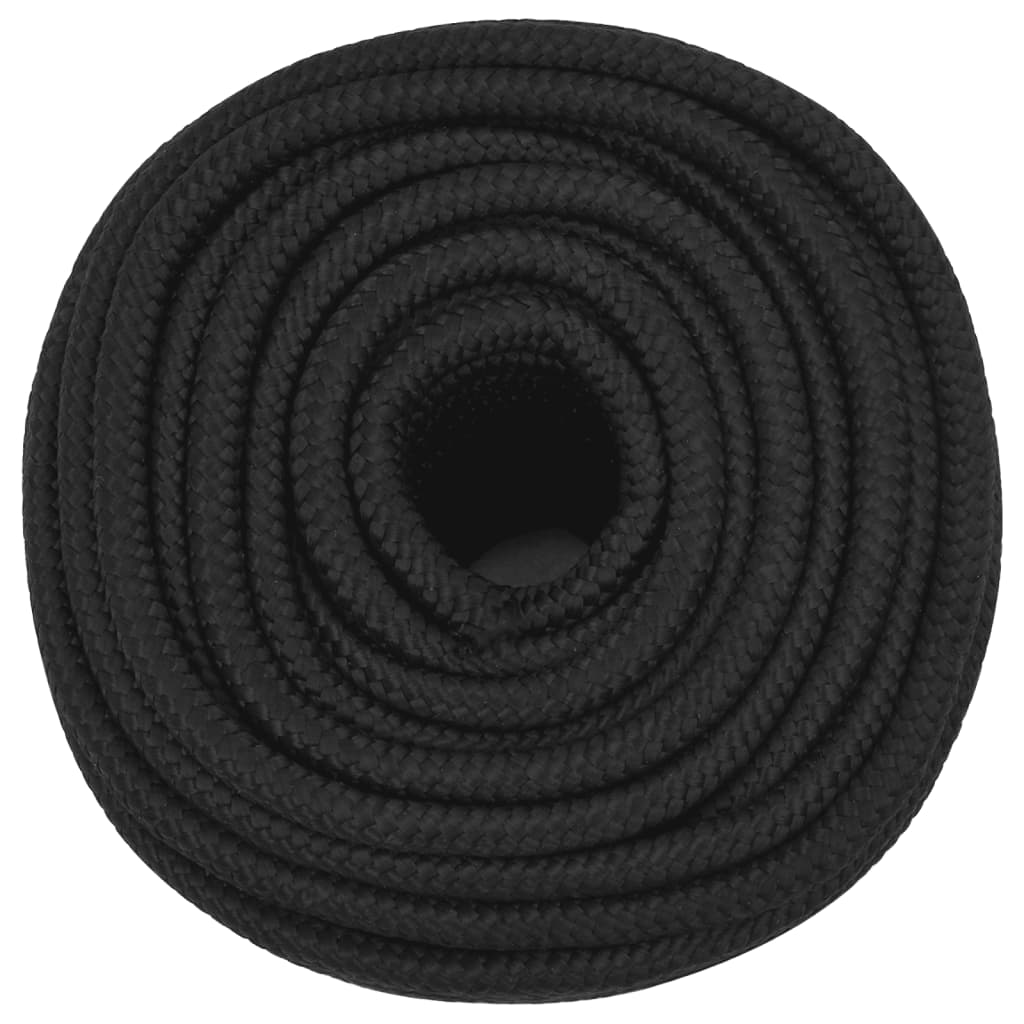 Båttau helsvart 14 mm 25 m polypropylen vidaXL