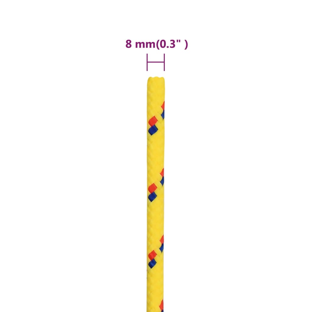 Båttau gul 8 mm 100 m polypropylen