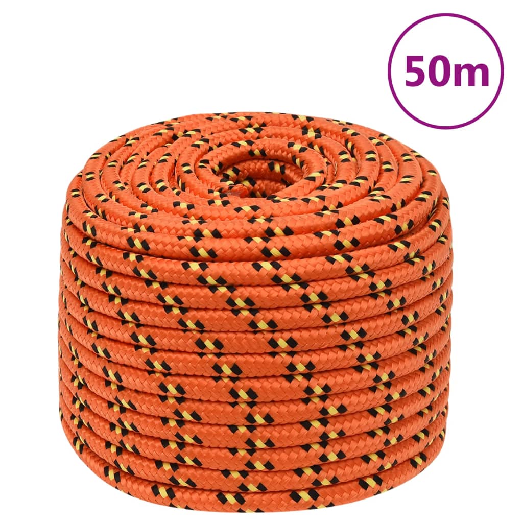 Båttau oransje 14 mm 50 m polypropylen
