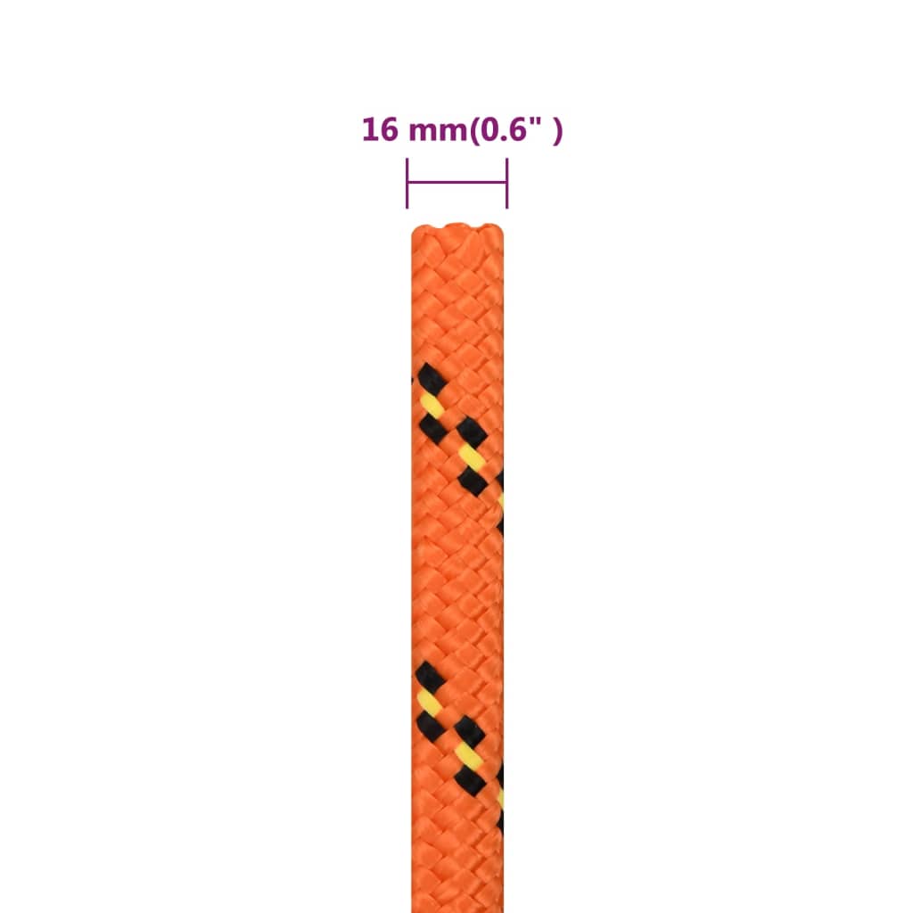 Båttau oransje 16 mm 25 m polypropylen vidaXL
