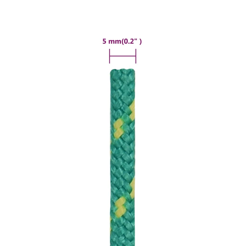 Båttau grønn 5 mm 250 m polypropylen vidaXL