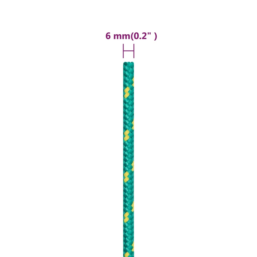 Båttau grønn 6 mm 250 m polypropylen