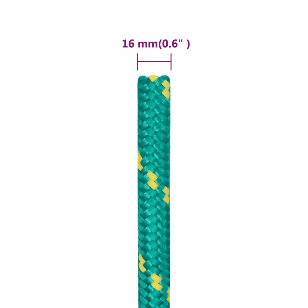 Båttau grønn 16 mm 25 m polypropylen vidaXL