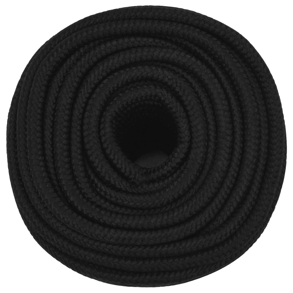 Arbeidstau svart 14 mm 25 m polyester