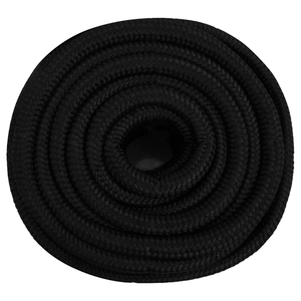 Arbeidstau svart 20 mm 25 m polyester vidaXL