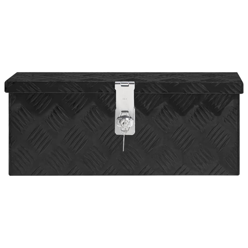 Oppbevaringsboks svart 50x15x20,5 cm aluminium