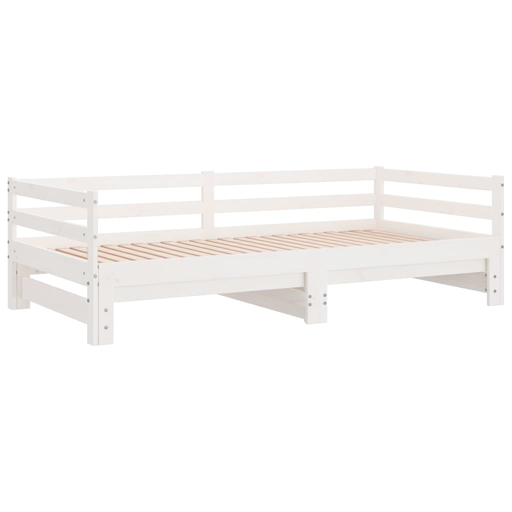 Uttrekkbar dagseng uten madrass hvit 80x200 cm