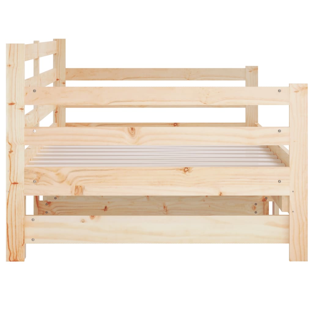 Uttrekkbar dagseng 2x(80x200) cm heltre furu