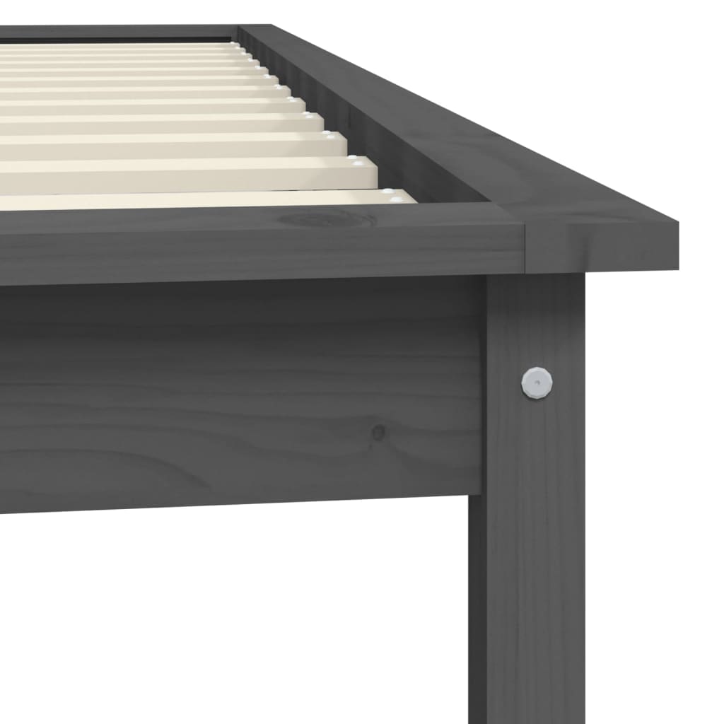 Sengeramme grå heltre furu 100x200 cm
