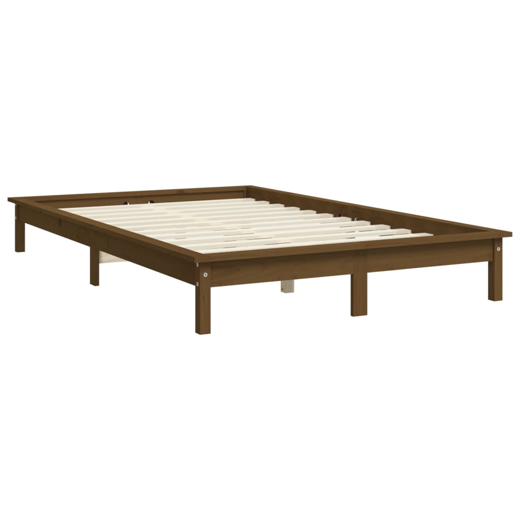 Sengeramme honningbrun 200x200 cm heltre furu