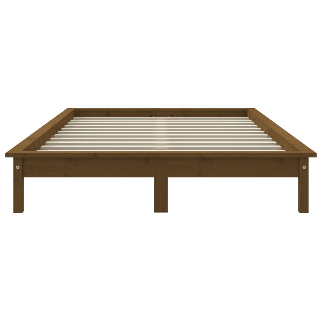 Sengeramme honningbrun 200x200 cm heltre furu